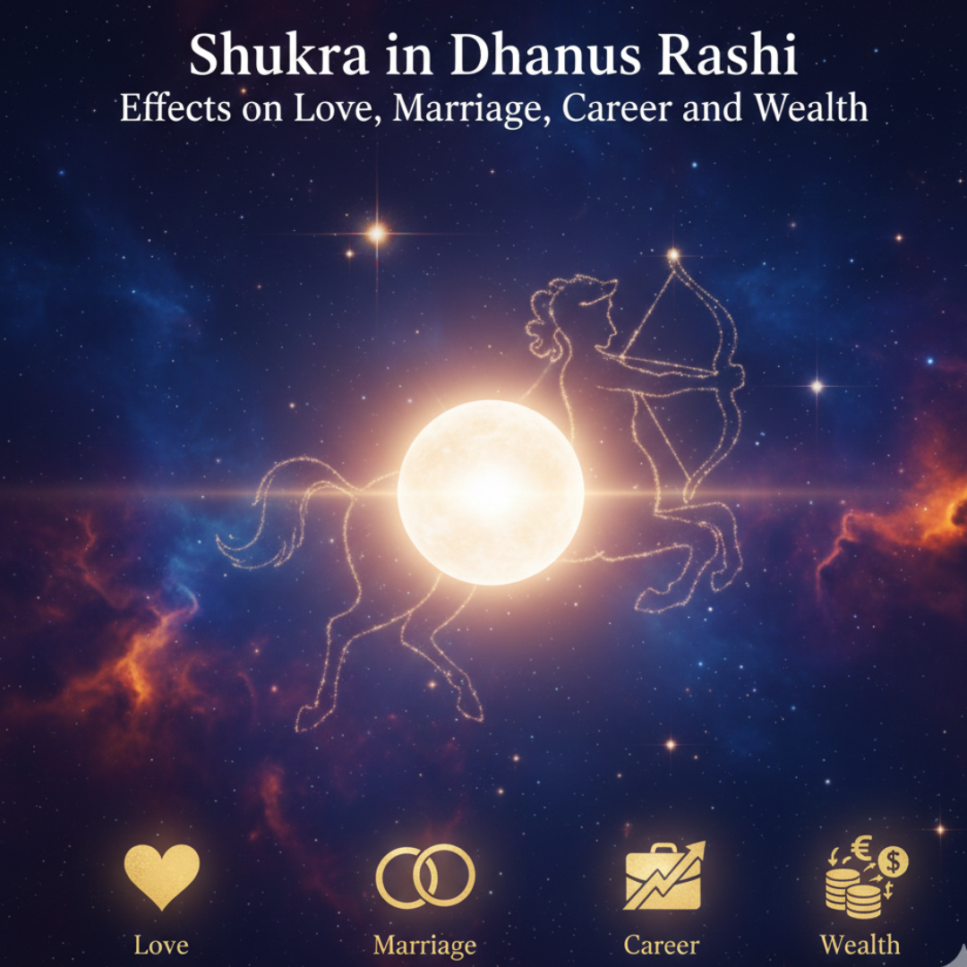 Discover Shukra in Dhanus Rashi: Effects on Love, Marriage, Career and Wealth with MyAstro